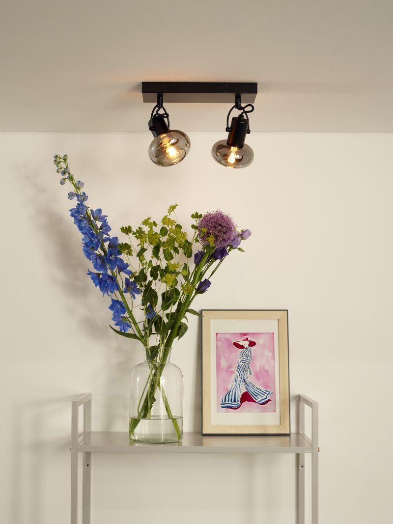 Lucide MADEE - Stropné bodové svietidlo - 2xE14 - Čierne